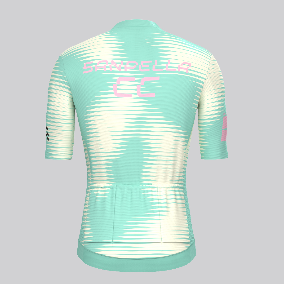 Motivate Pro Stripes Men's Cycling Jersey - Beige/Green/Pink