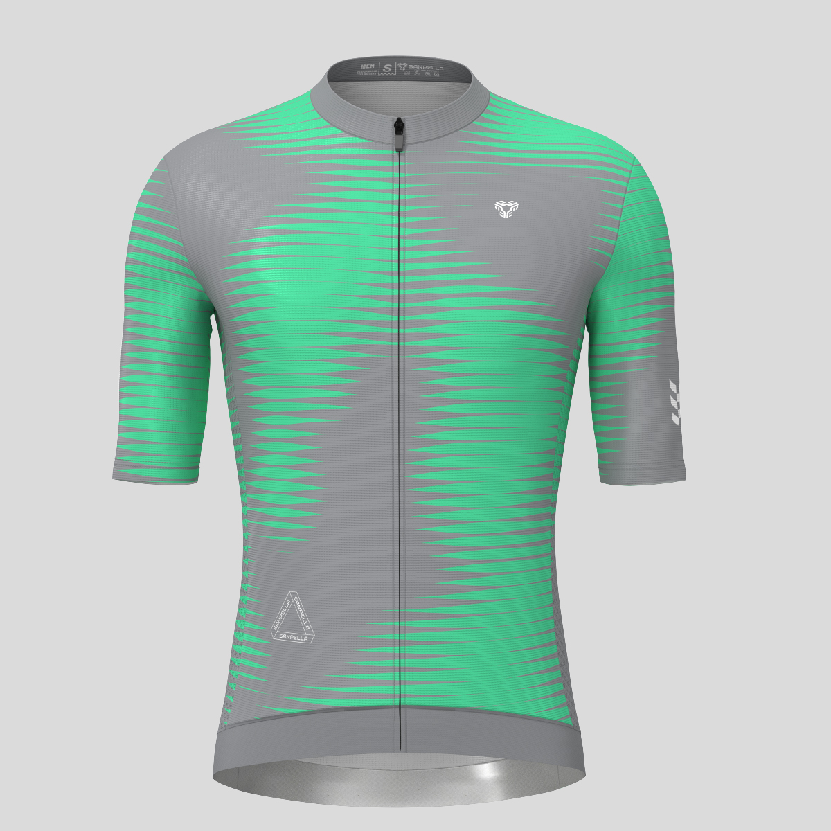 Men's Motivate Pro Stripes Cycling Jersey - Gray Green