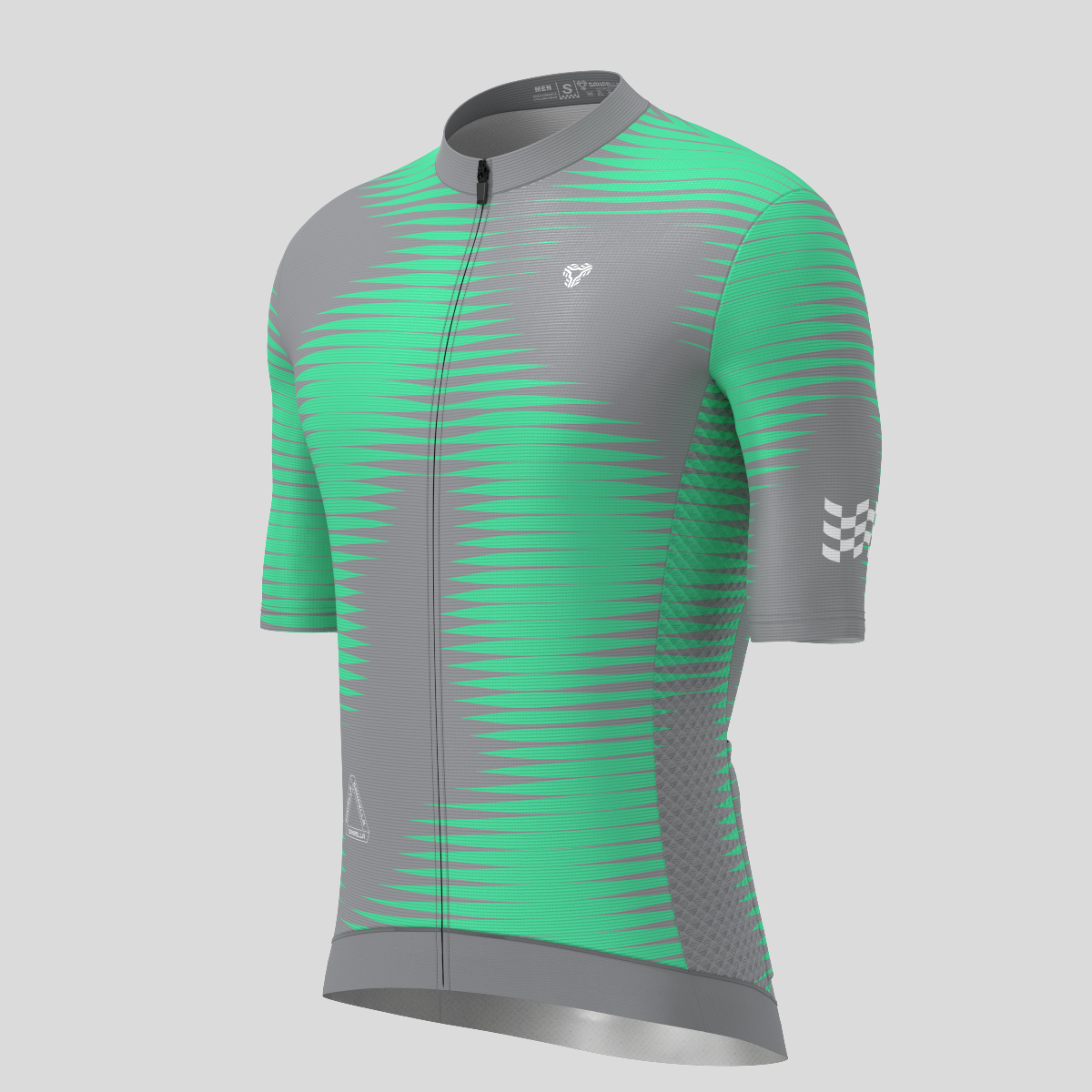 Men's Motivate Pro Stripes Cycling Jersey - Gray Green