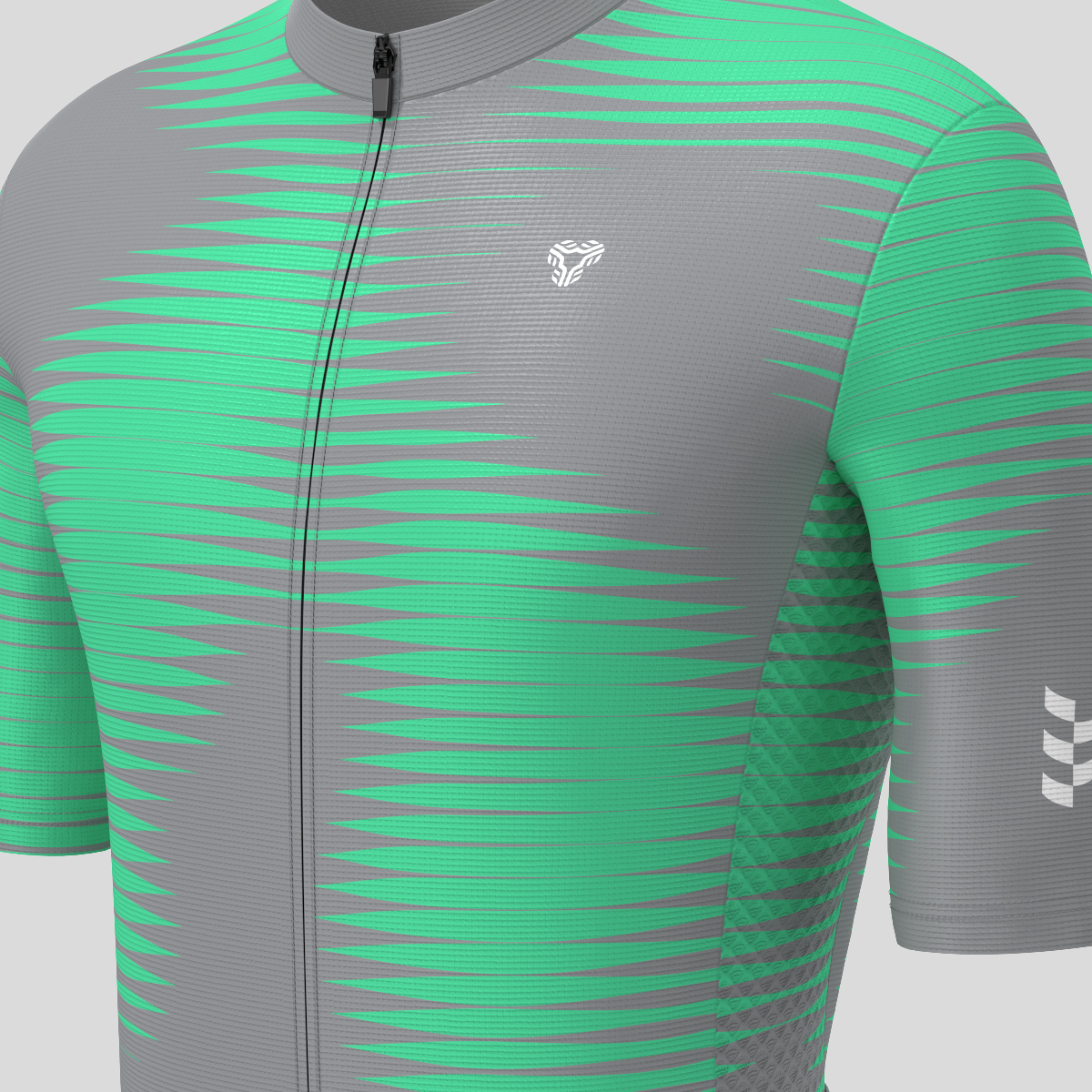 Men's Motivate Pro Stripes Cycling Jersey - Gray Green