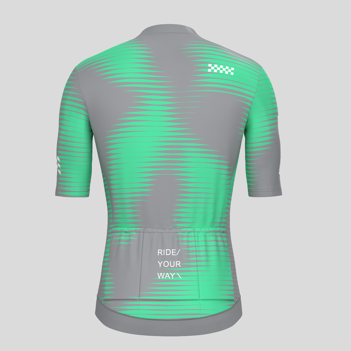 Men's Motivate Pro Stripes Cycling Jersey - Gray Green