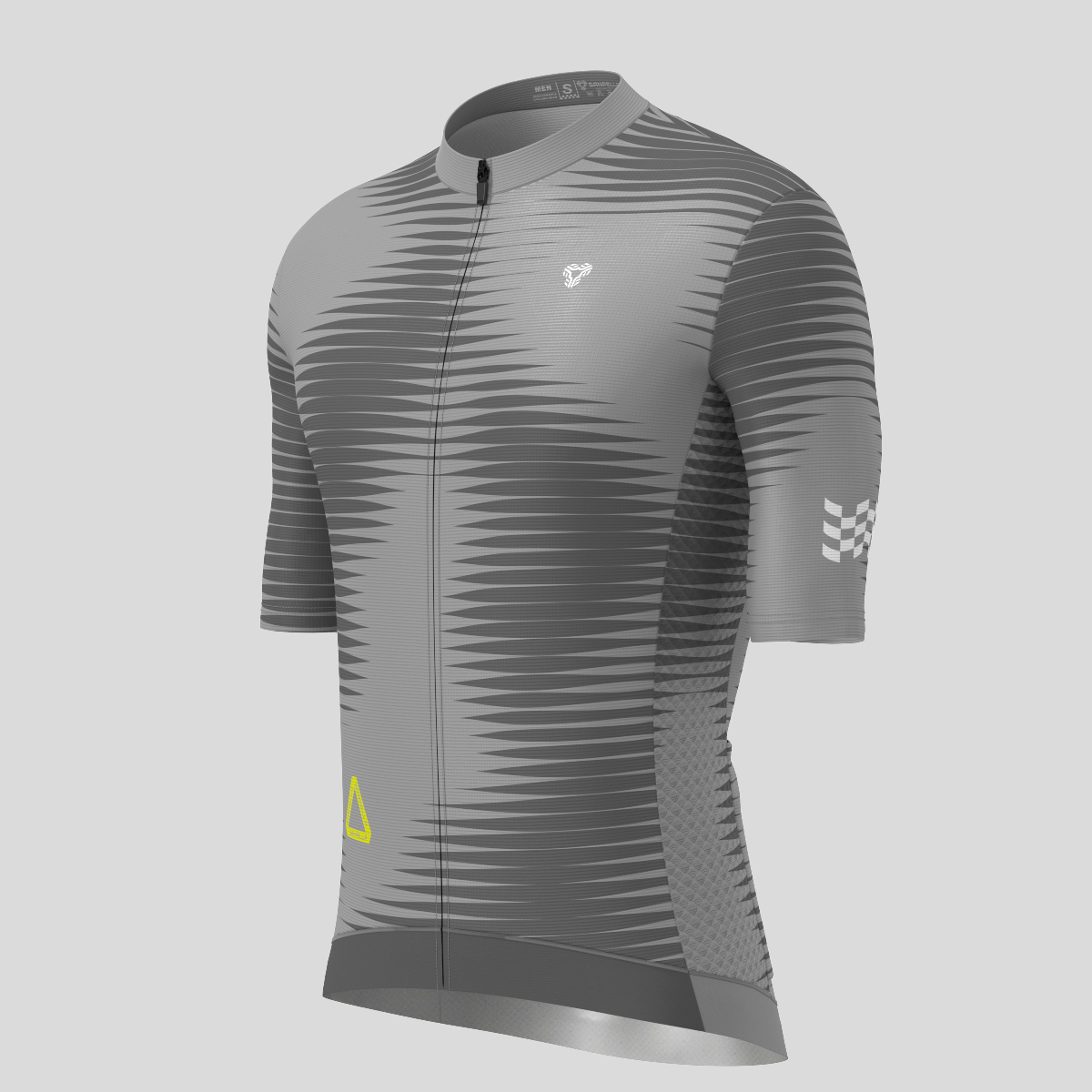 Men's Motivate Pro Stripes Cycling Jersey - Gray/Lime