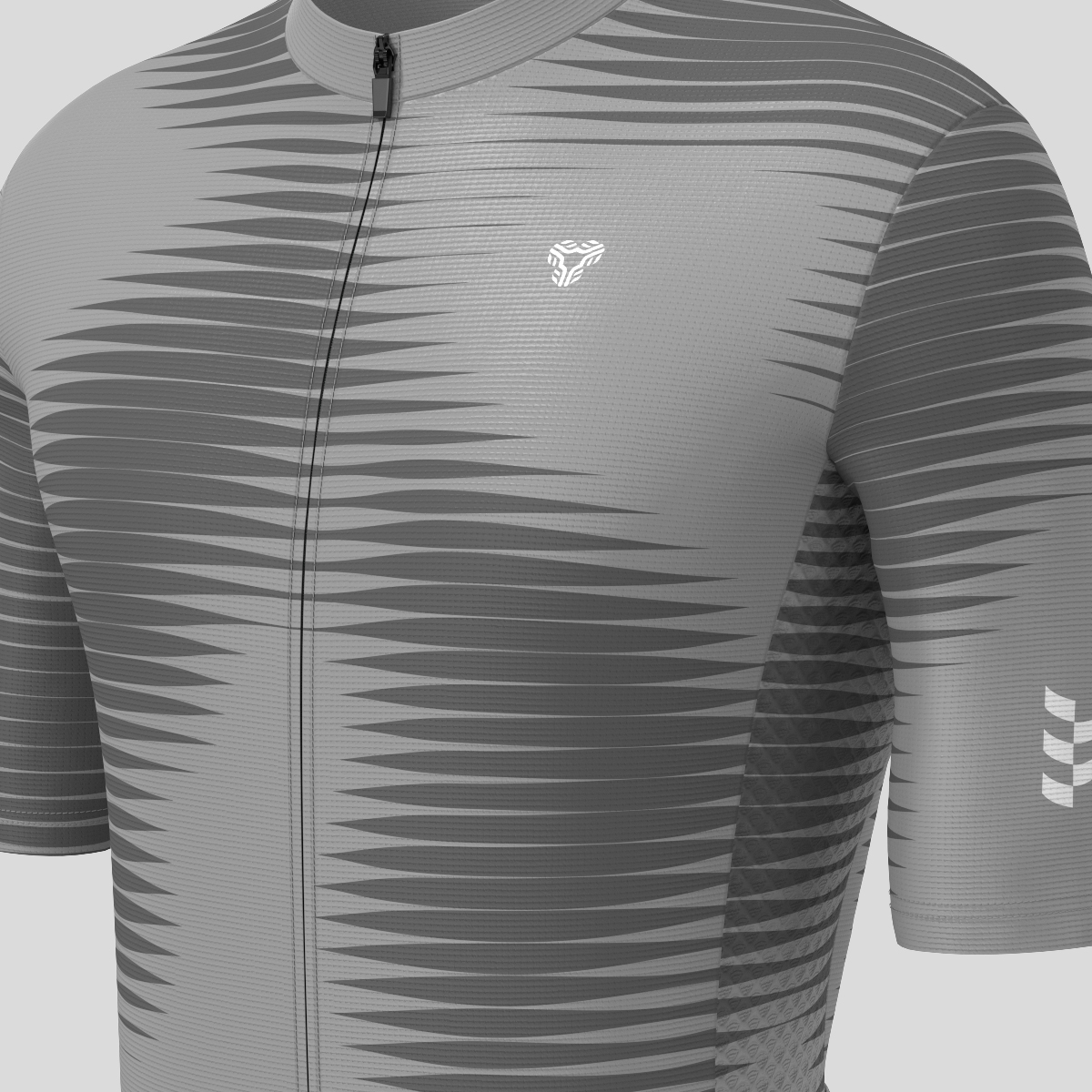 Men's Motivate Pro Stripes Cycling Jersey - Gray/Lime