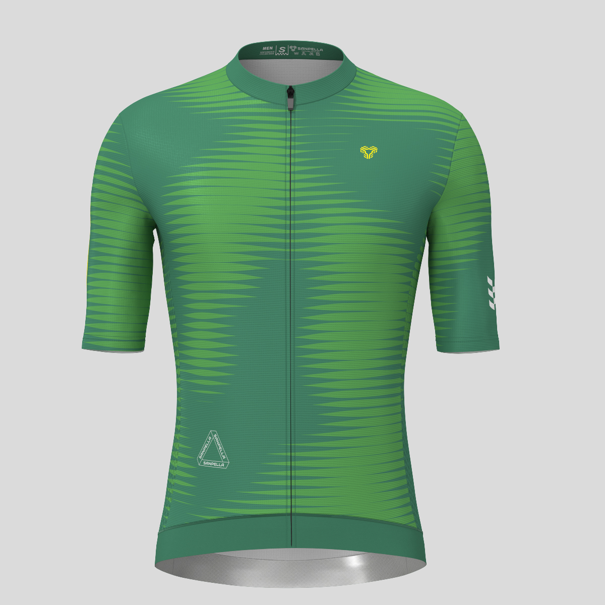 Motivate Pro Stripes Men's Cycling Jersey - Green/Yellow