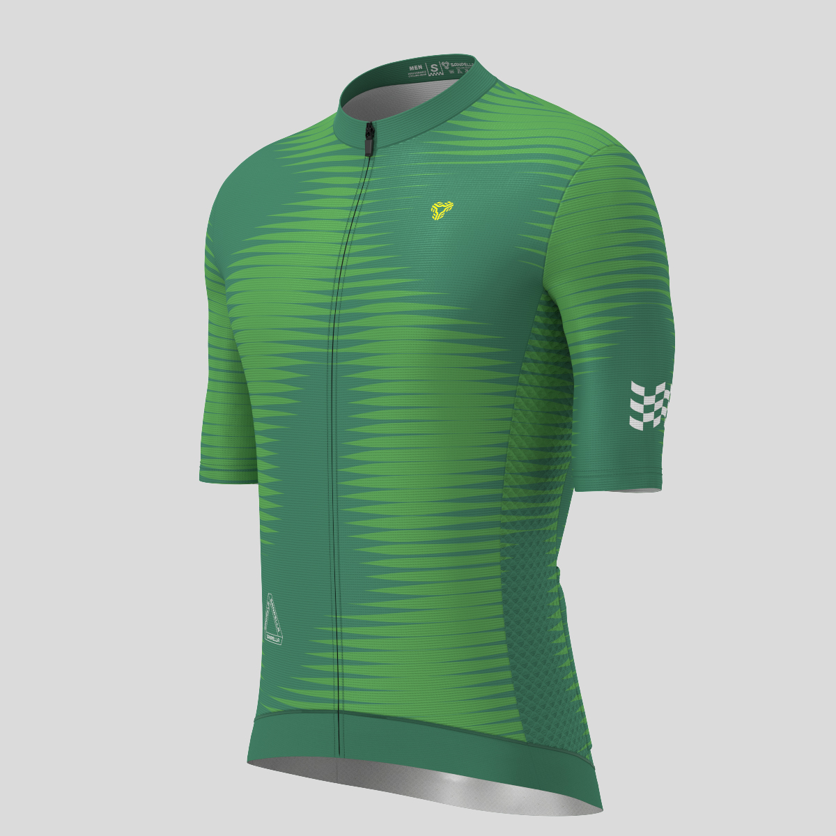 Motivate Pro Stripes Men's Cycling Jersey - Green/Yellow