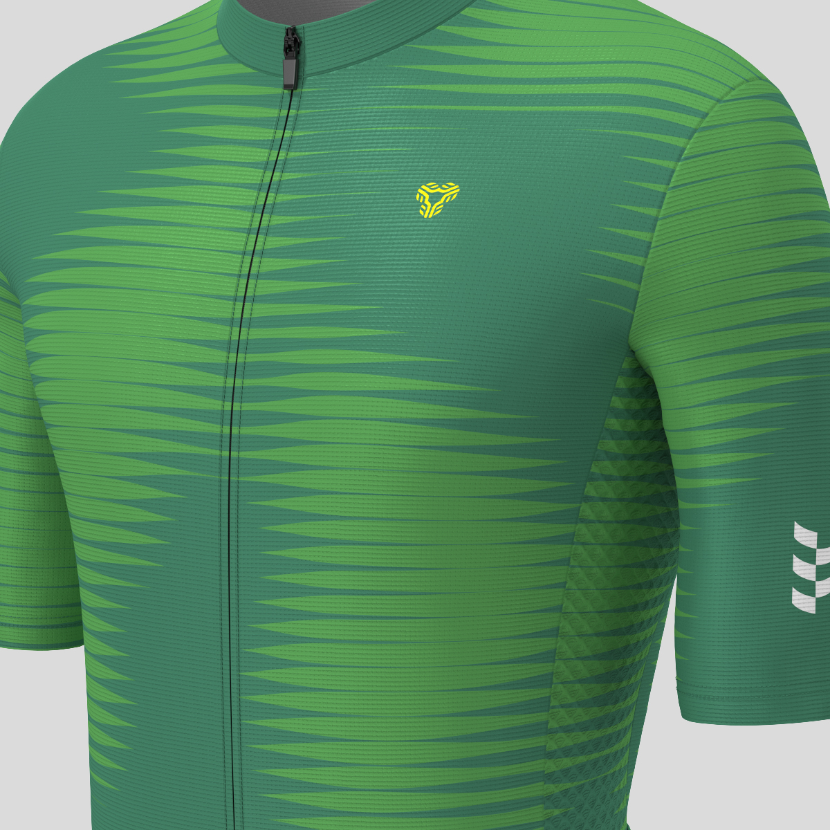 Motivate Pro Stripes Men's Cycling Jersey - Green/Yellow