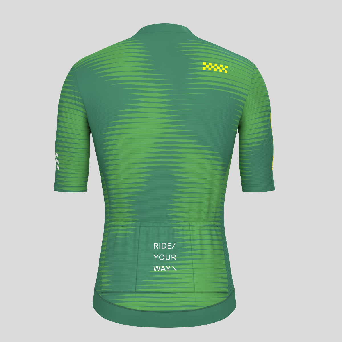 Motivate Pro Stripes Men's Cycling Jersey - Green/Yellow