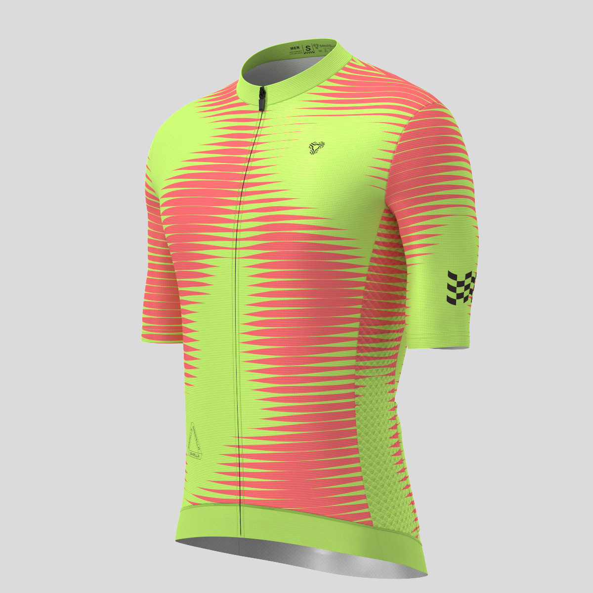 Motivate Pro Stripes Men's Cycling Jersey - Guava/Green