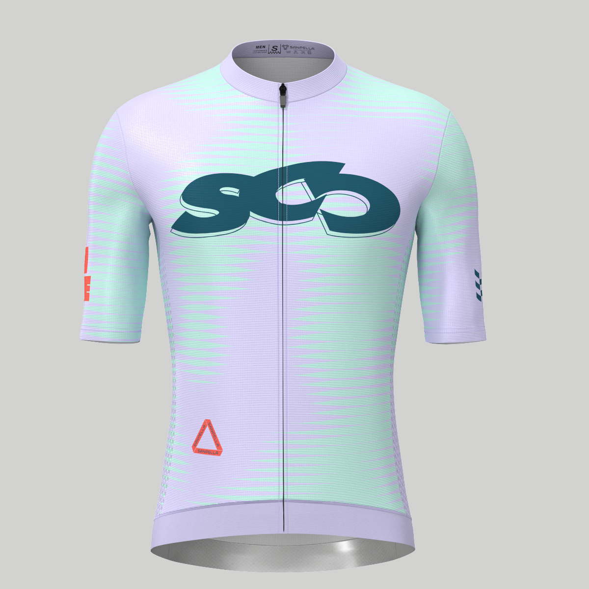 Motivate Pro Stripes Men's Cycling Jersey - Light Purple/Dark Green