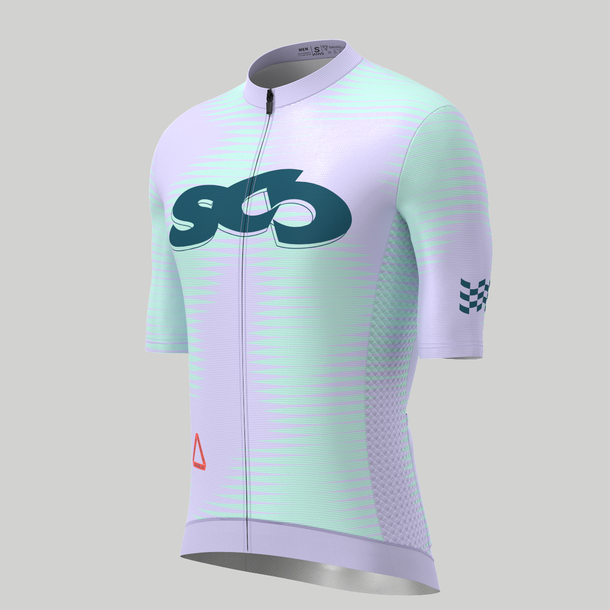 Motivate Pro Stripes Men's Cycling Jersey - Light Purple/Dark Green