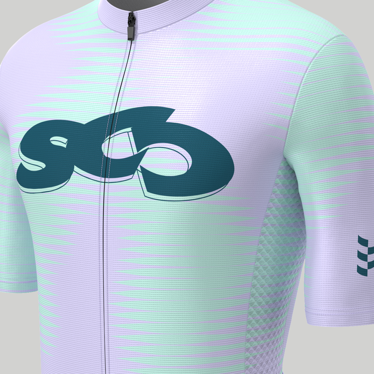 Motivate Pro Stripes Men's Cycling Jersey - Light Purple/Dark Green