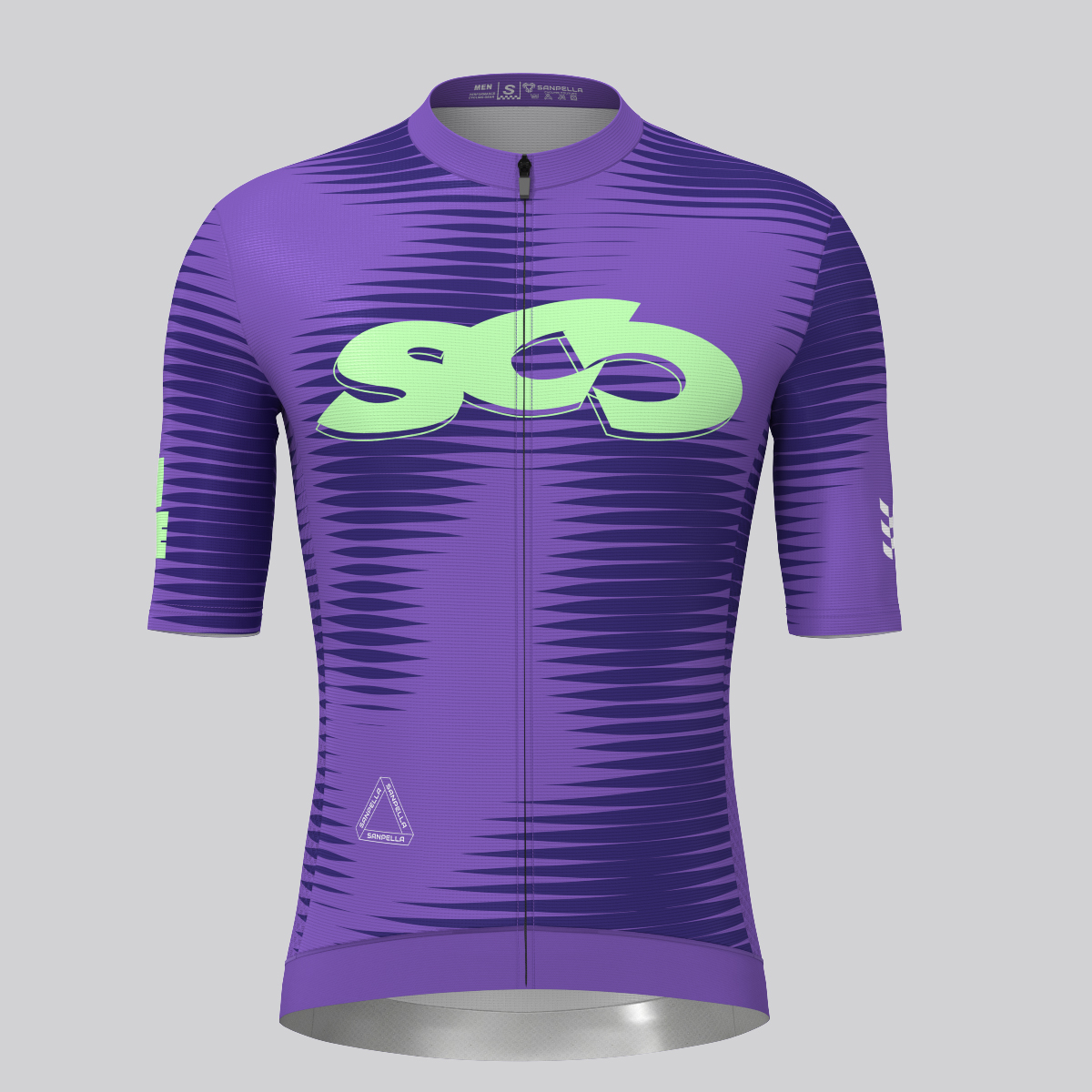 Motivate Pro Stripes Men's Cycling Jersey - Light Purple/Green  