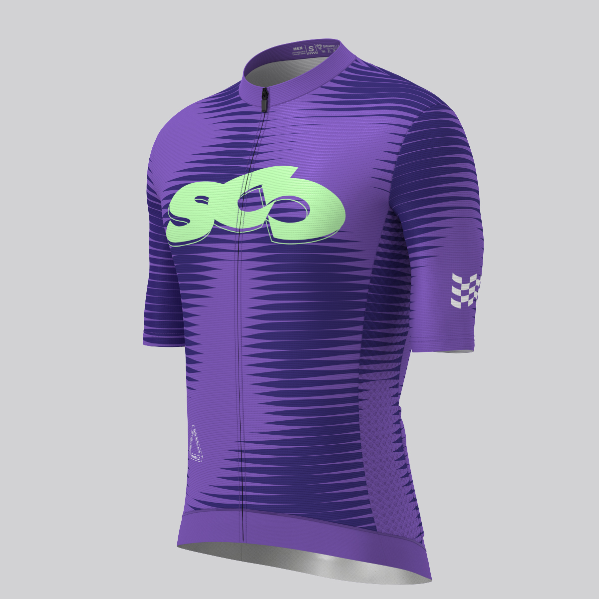 Motivate Pro Stripes Men's Cycling Jersey - Light Purple/Green  