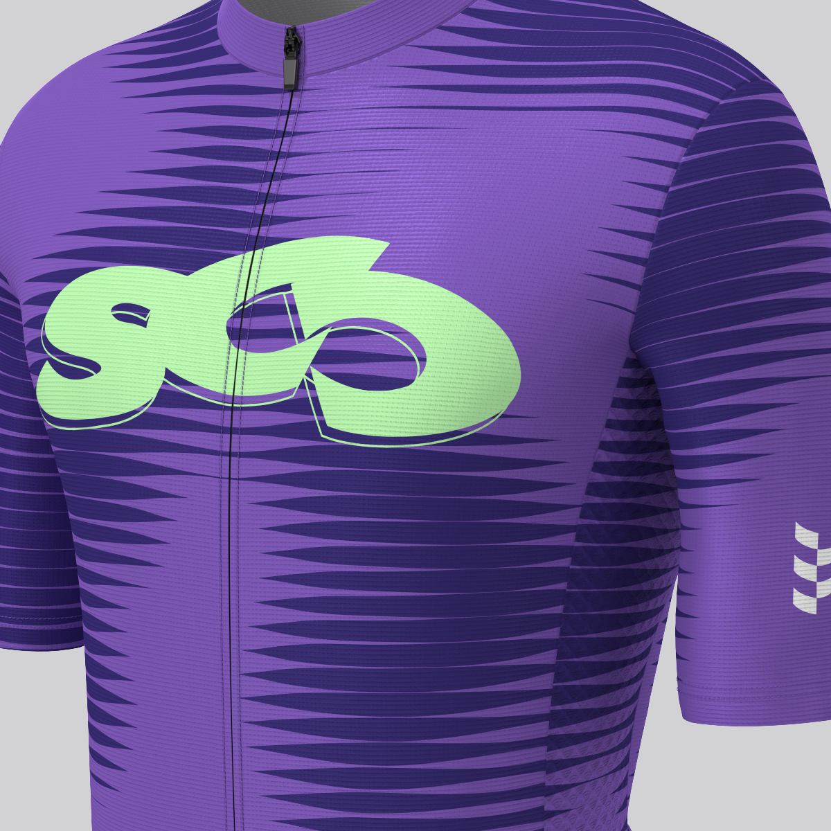 Motivate Pro Stripes Men's Cycling Jersey - Light Purple/Green  