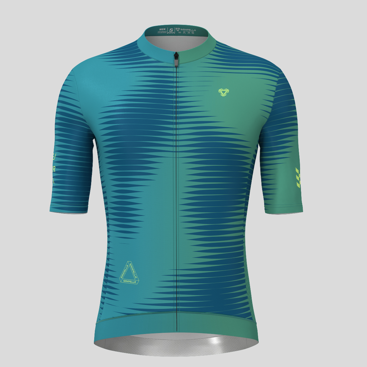 Men's Motivate Pro Stripes Cycling Jersey - Navy/Green