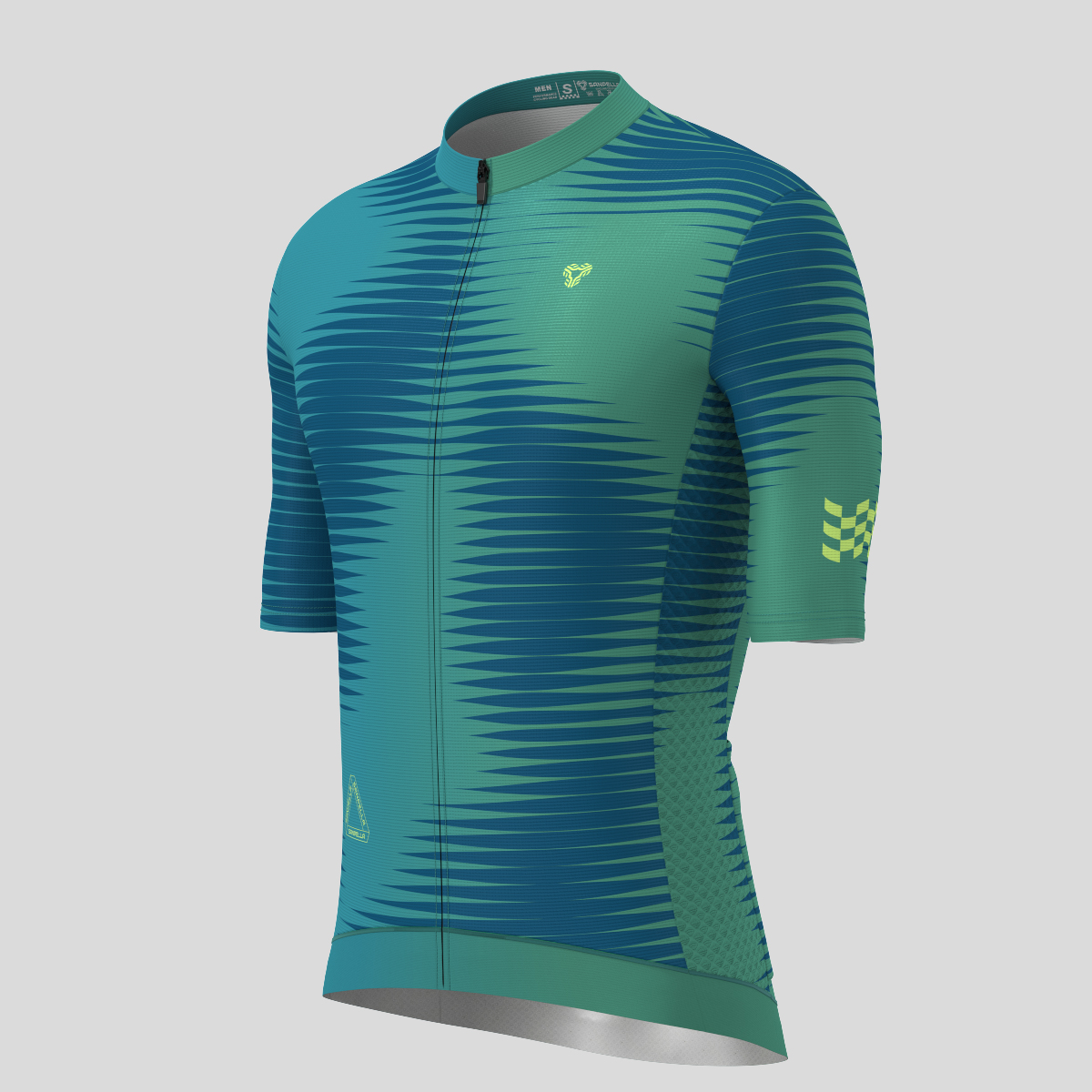 Men's Motivate Pro Stripes Cycling Jersey - Navy/Green