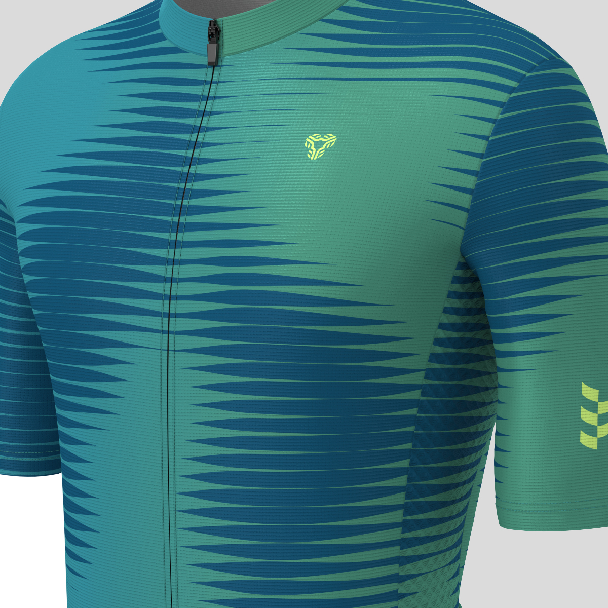 Men's Motivate Pro Stripes Cycling Jersey - Navy/Green