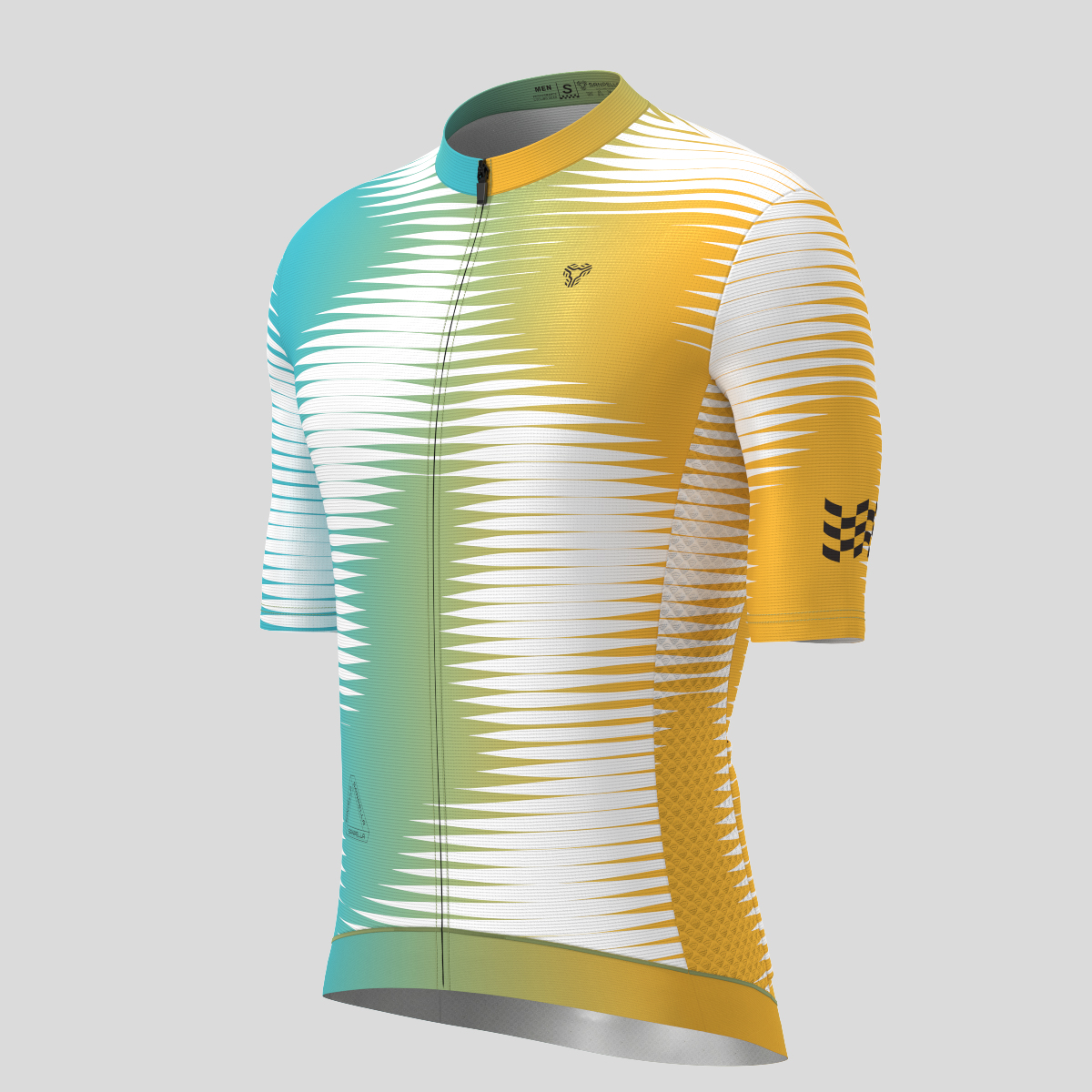 Men's Motivate Pro Stripes Cycling Jersey - Ocean/Orange