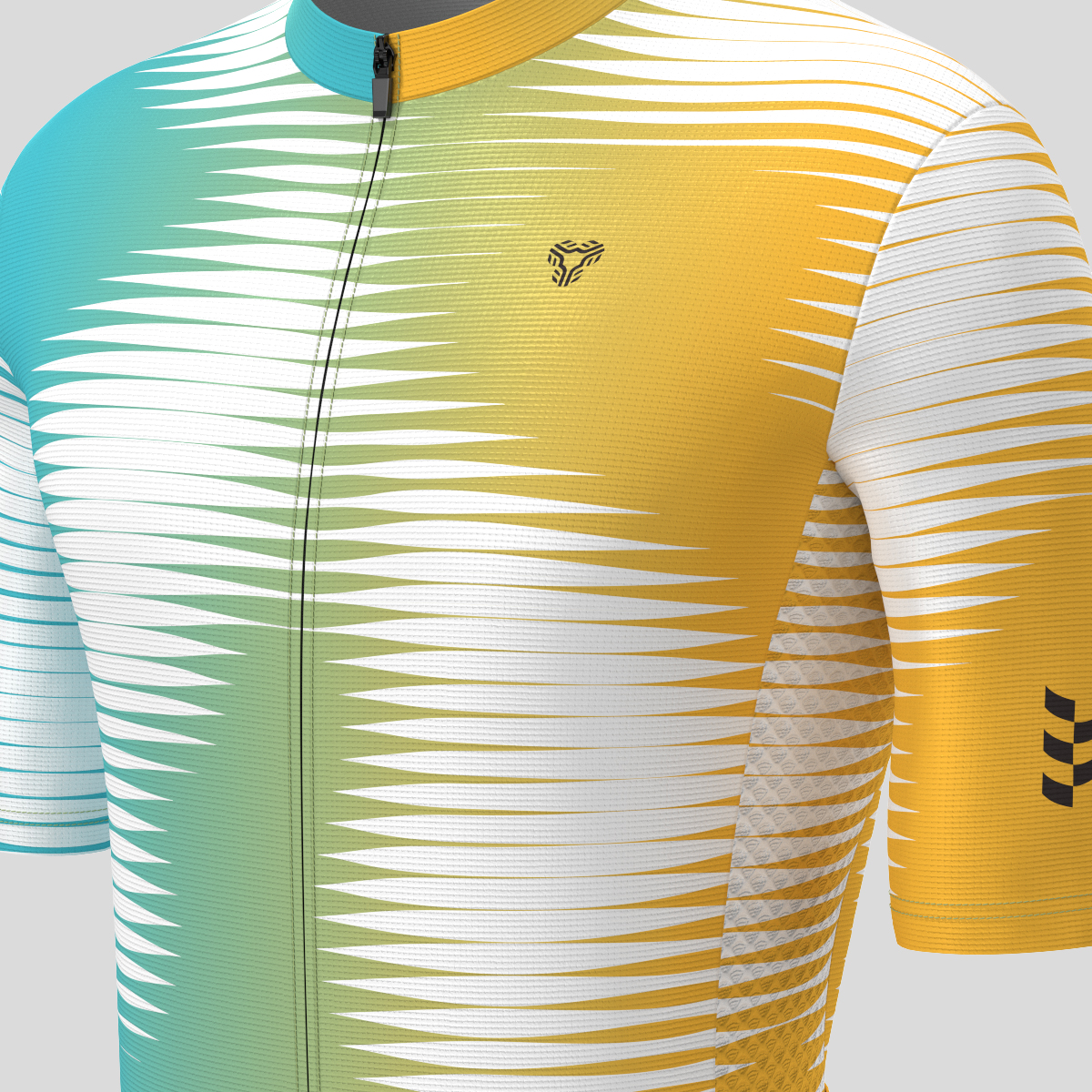 Men's Motivate Pro Stripes Cycling Jersey - Ocean/Orange