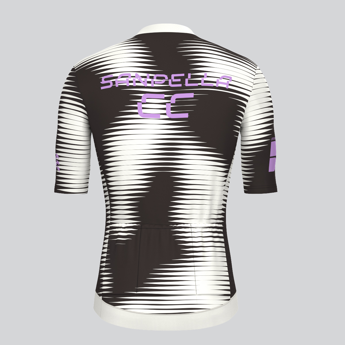 Motivate Pro Stripes Men's Cycling Jersey - Off white/Black/Purple