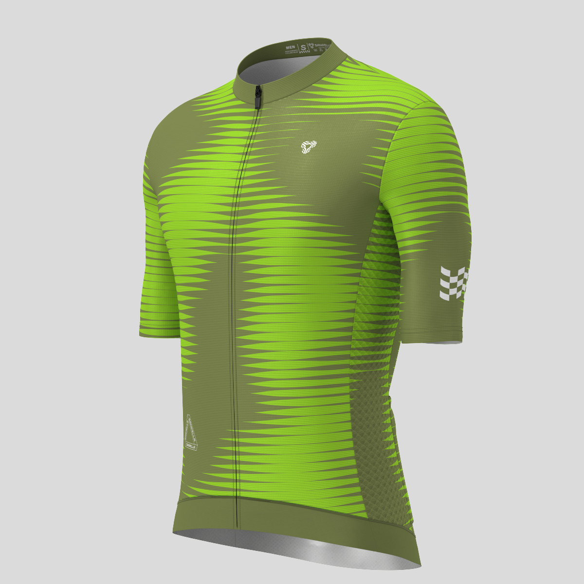 Men's Motivate Pro Stripes Cycling Jersey - Olive/Tender Green