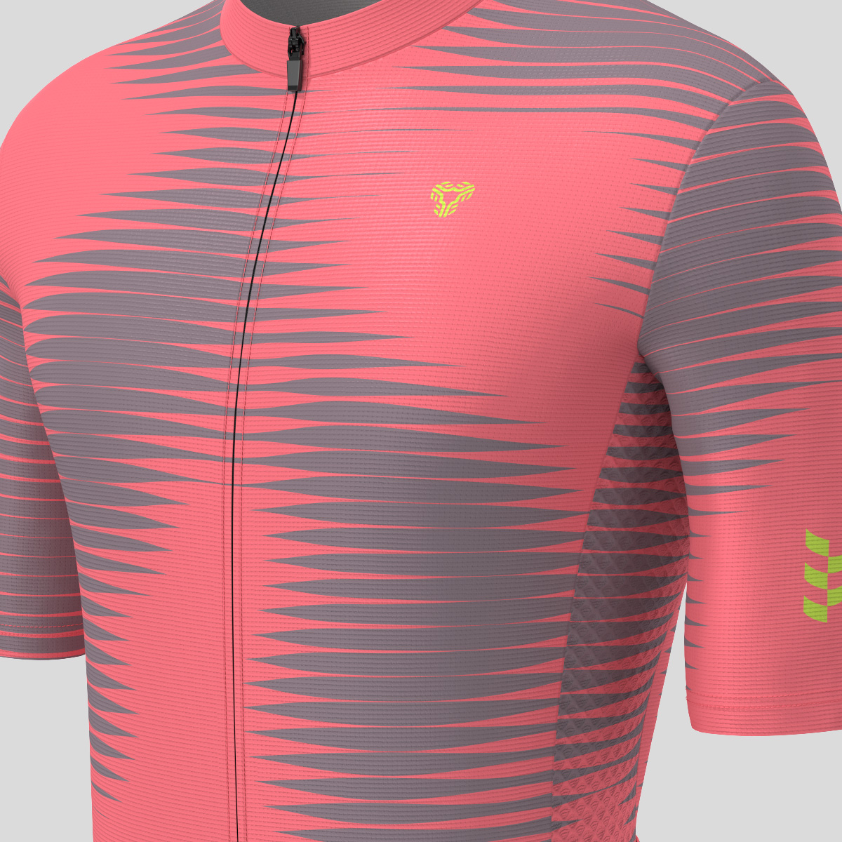 Motivate Pro Stripes Men's Cycling Jersey - Red/Gray 