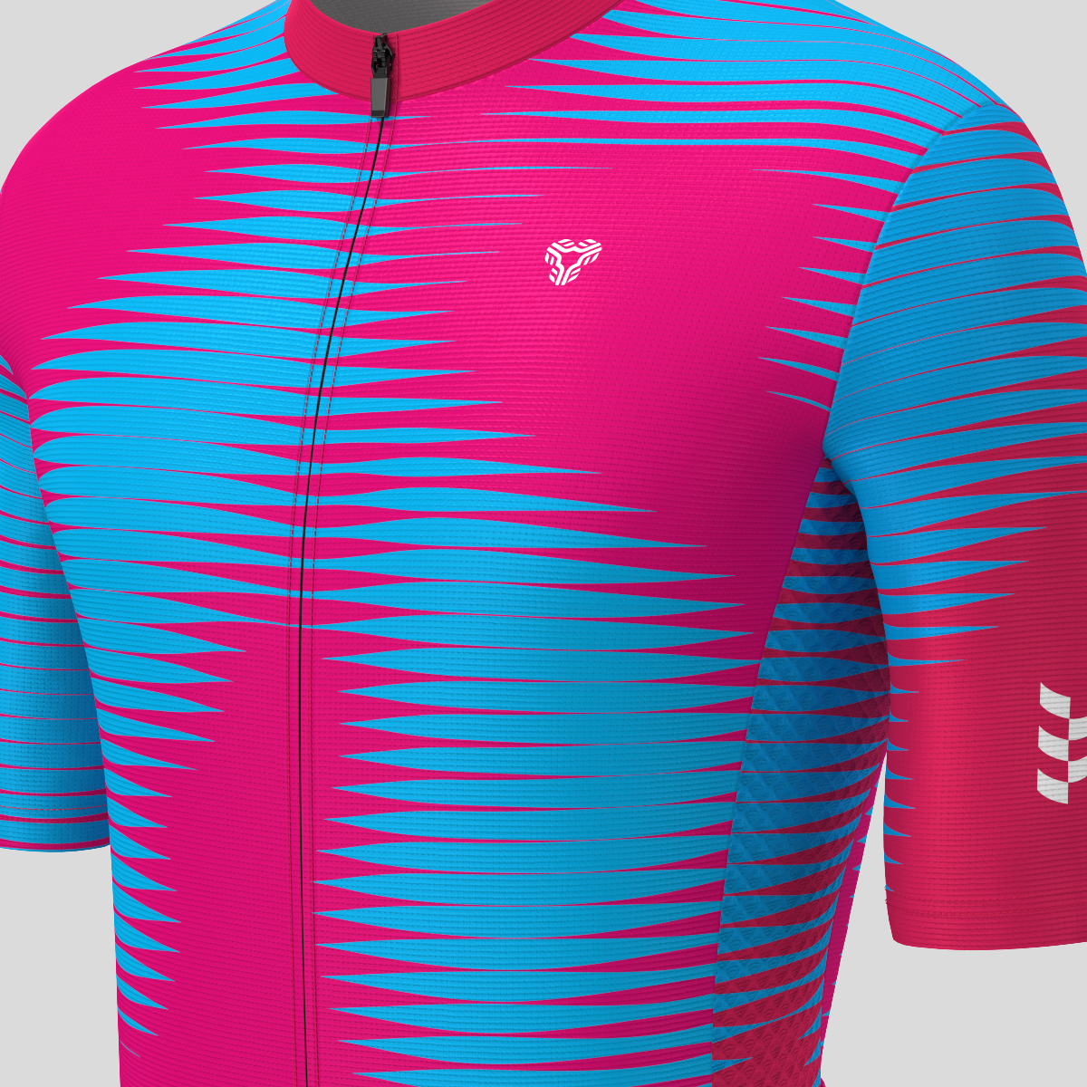 Men's Motivate Pro Stripes Cycling Jersey - Ruby/Blue