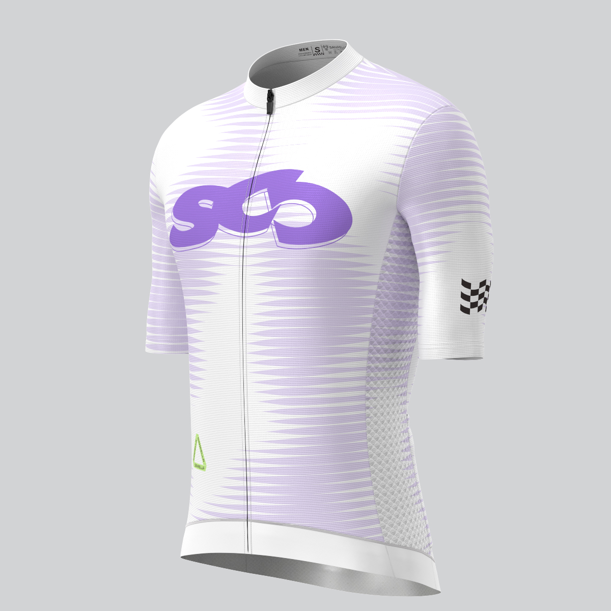 Motivate Pro Stripes Men's Cycling Jersey - White/Light Purple