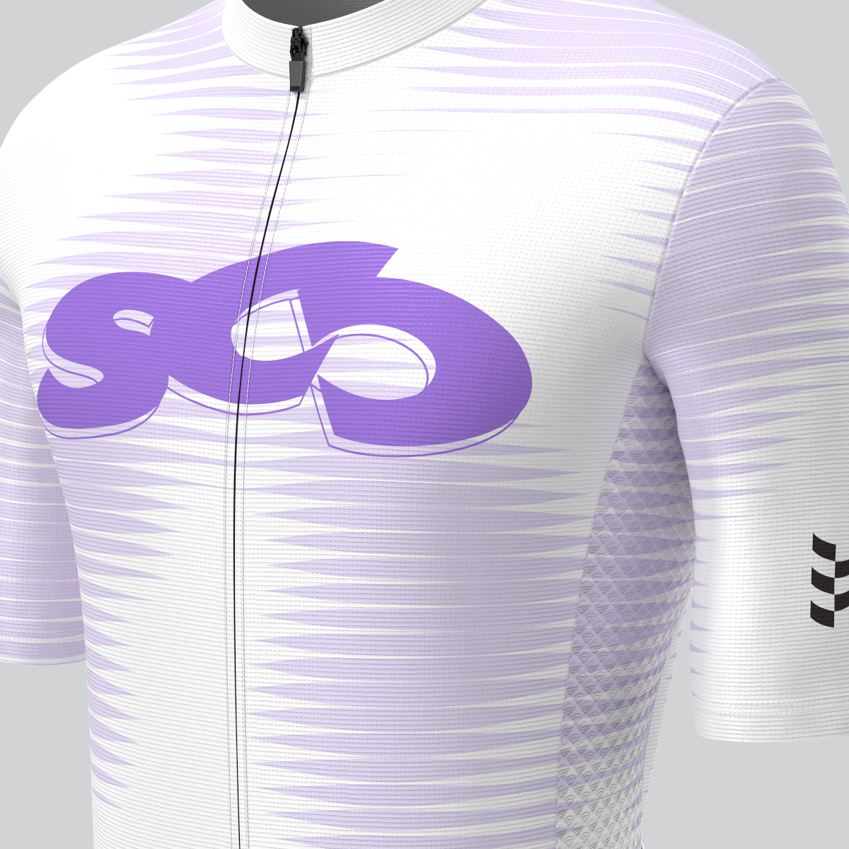 Motivate Pro Stripes Men's Cycling Jersey - White/Light Purple