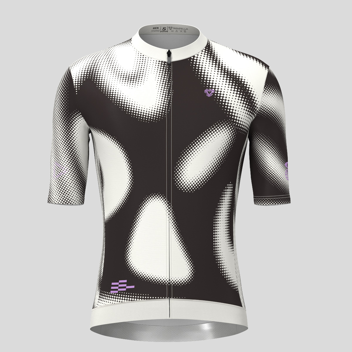 Men's Motivate Gradient dots Cycling jersey - Off white/Black/Purple