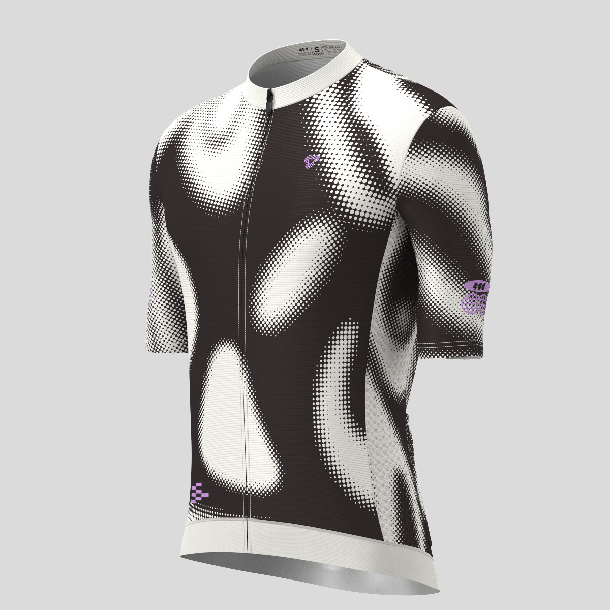 Men's Motivate Gradient dots Cycling jersey - Off white/Black/Purple