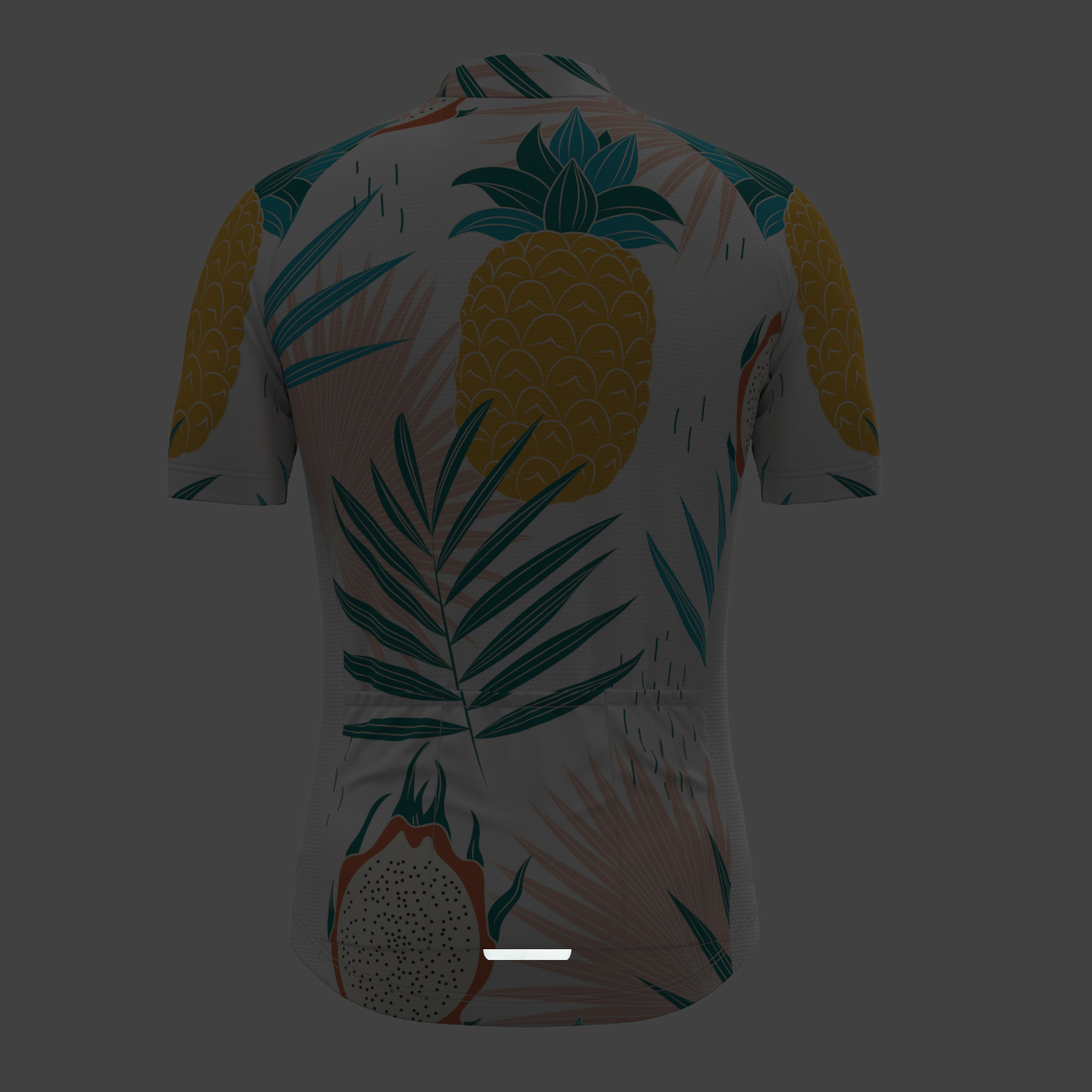 Pitaya Pineapple Print Men's Cycling Jersey - White