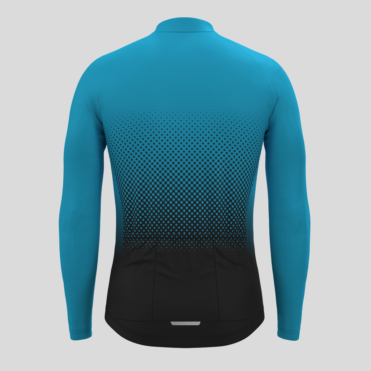 Polka Dot Gradient Men's LS Cycling Jersey - Blue