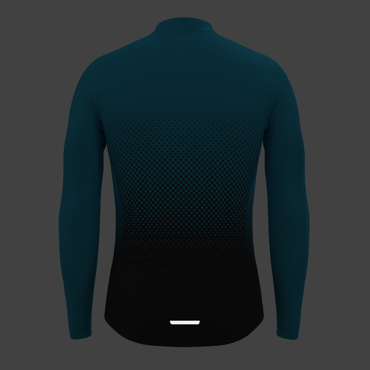 Polka Dot Gradient Men's LS Cycling Jersey - Blue