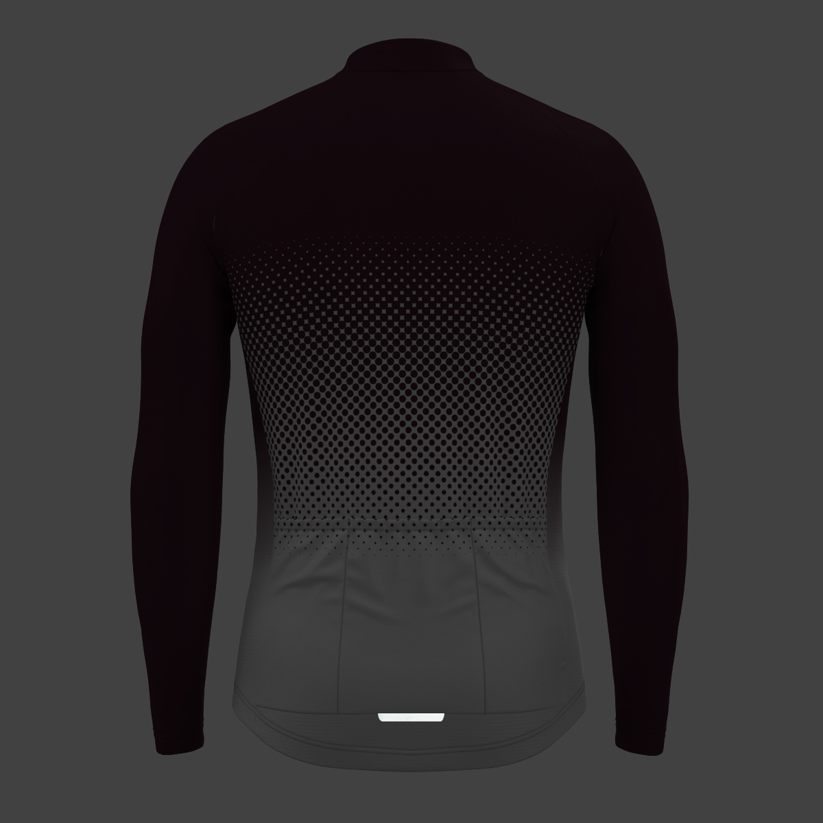 Polka Dot Gradient Men's LS Cycling Jersey - Burgundy