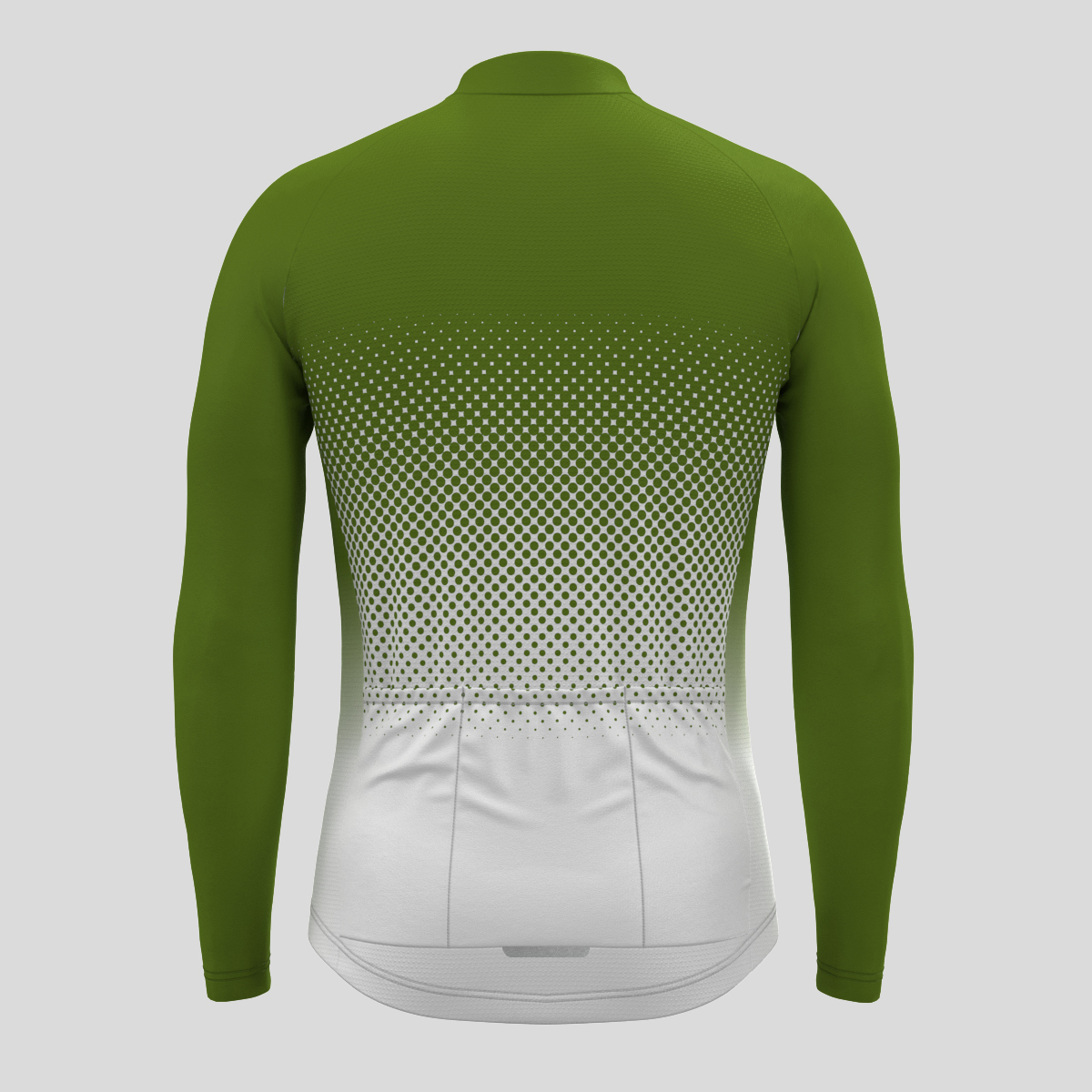 Polka Dot Gradient Men's LS Cycling Jersey - Forest
