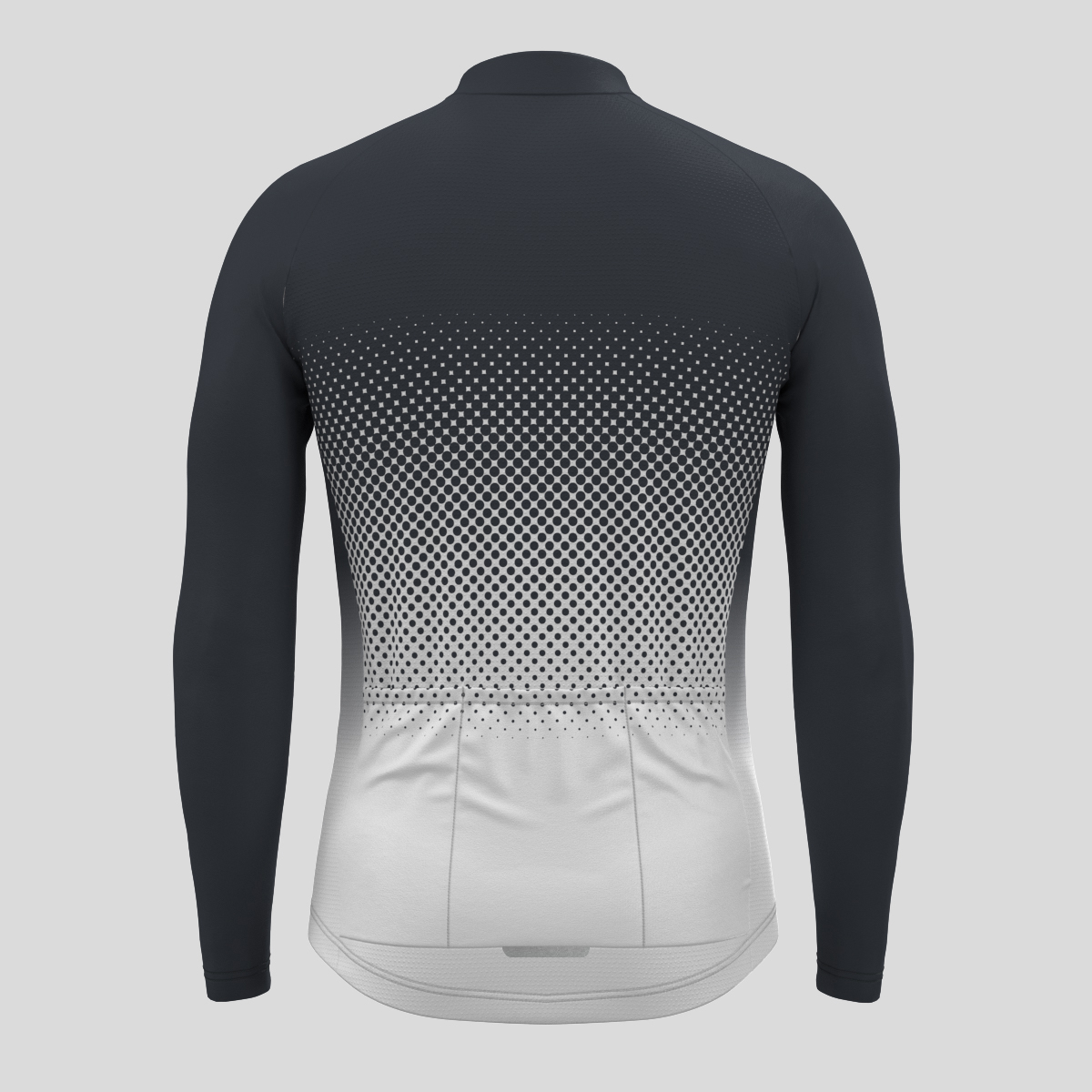 Polka Dot Gradient Men's LS Cycling Jersey - Graphite