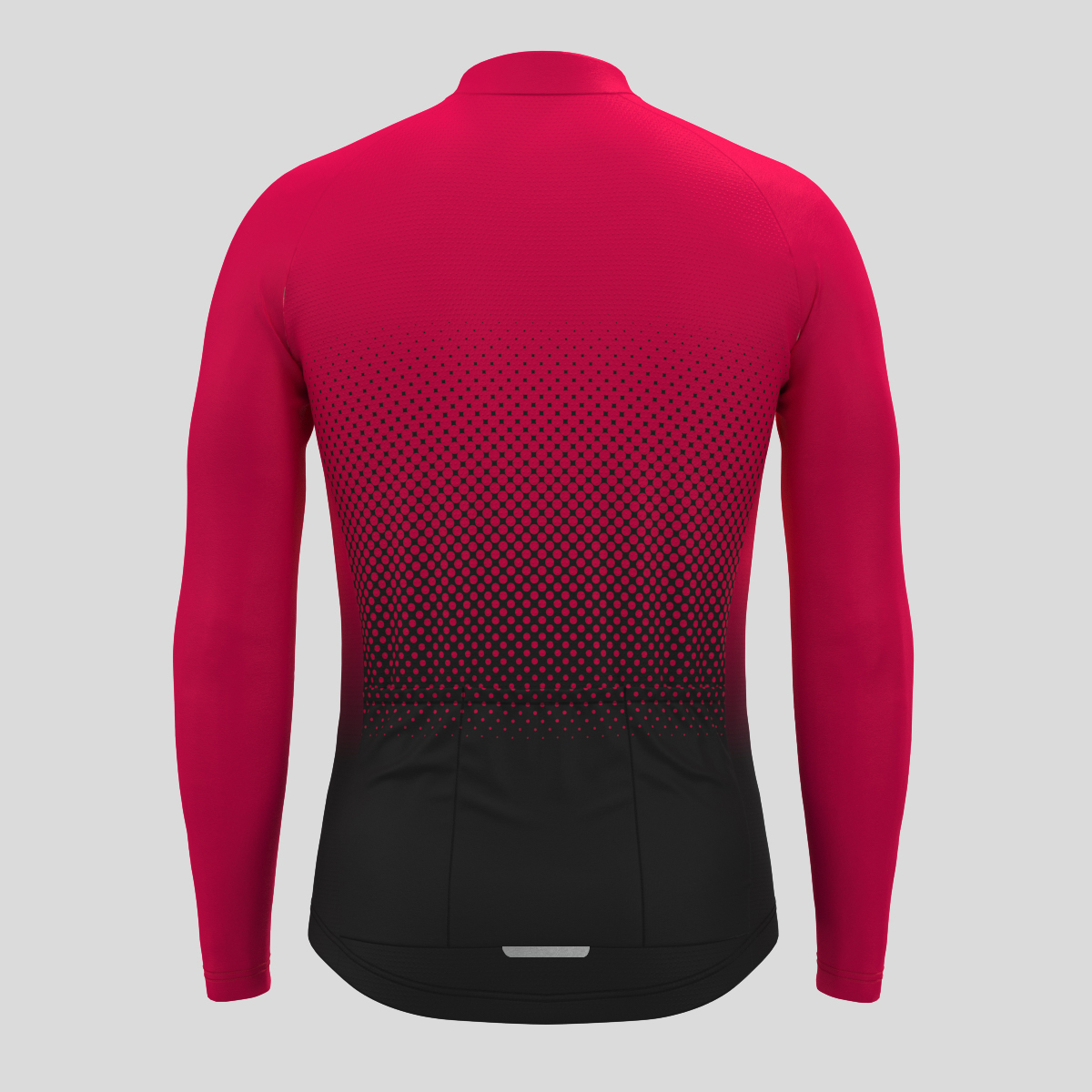 Polka Dot Gradient Men's LS Cycling Jersey - Jester Red