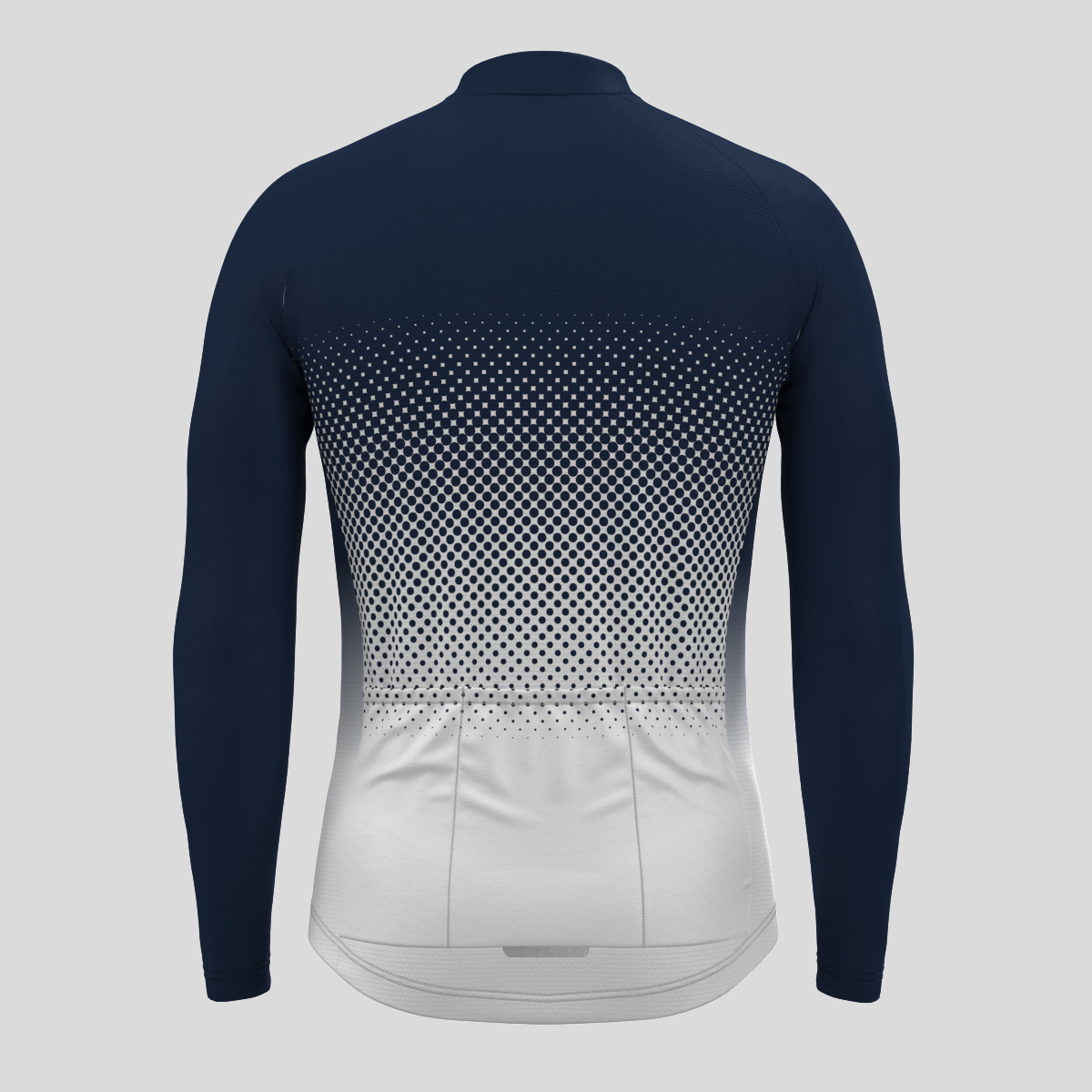 Polka Dot Gradient Men's LS Cycling Jersey - Navy