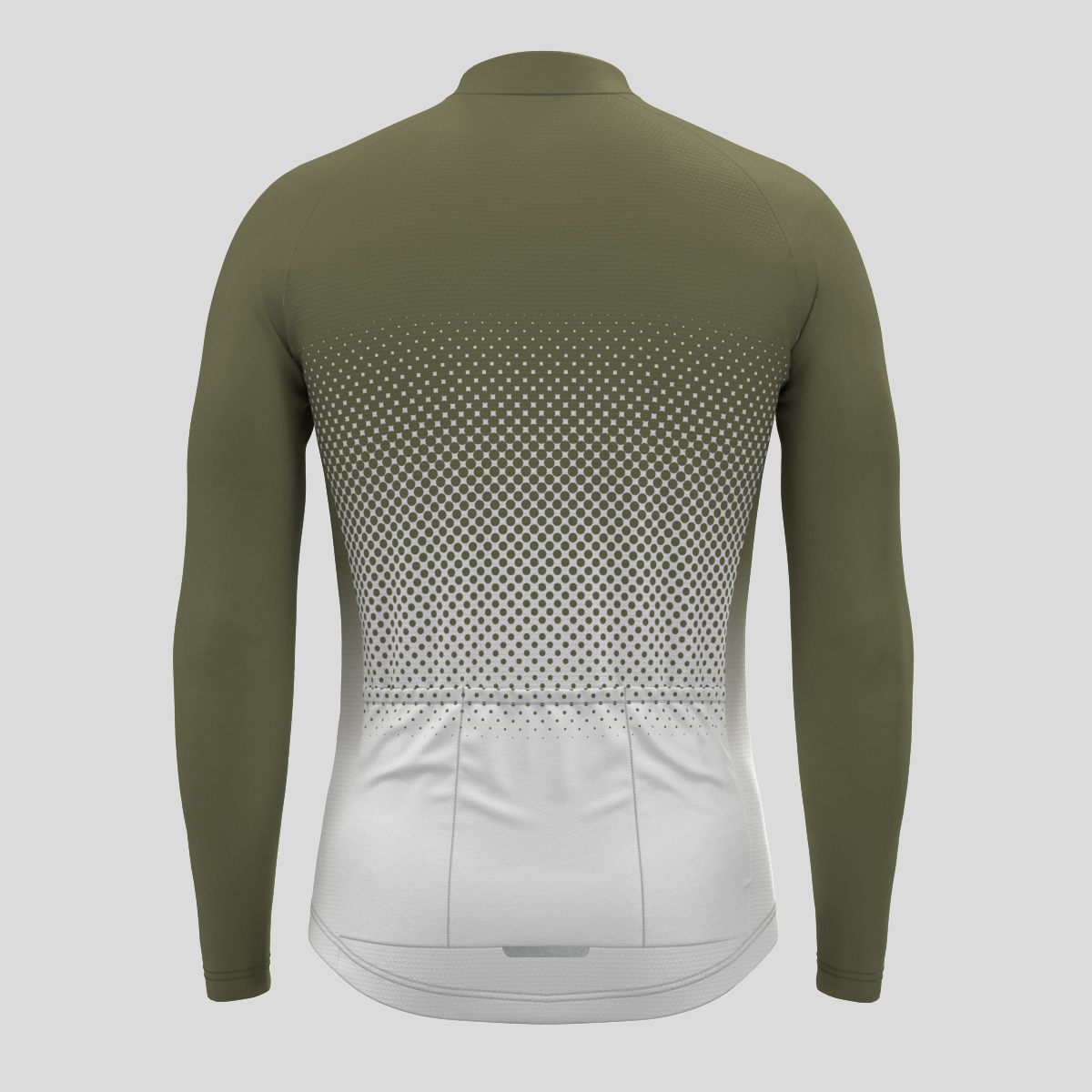 Polka Dot Gradient Men's LS Cycling Jersey - Olive