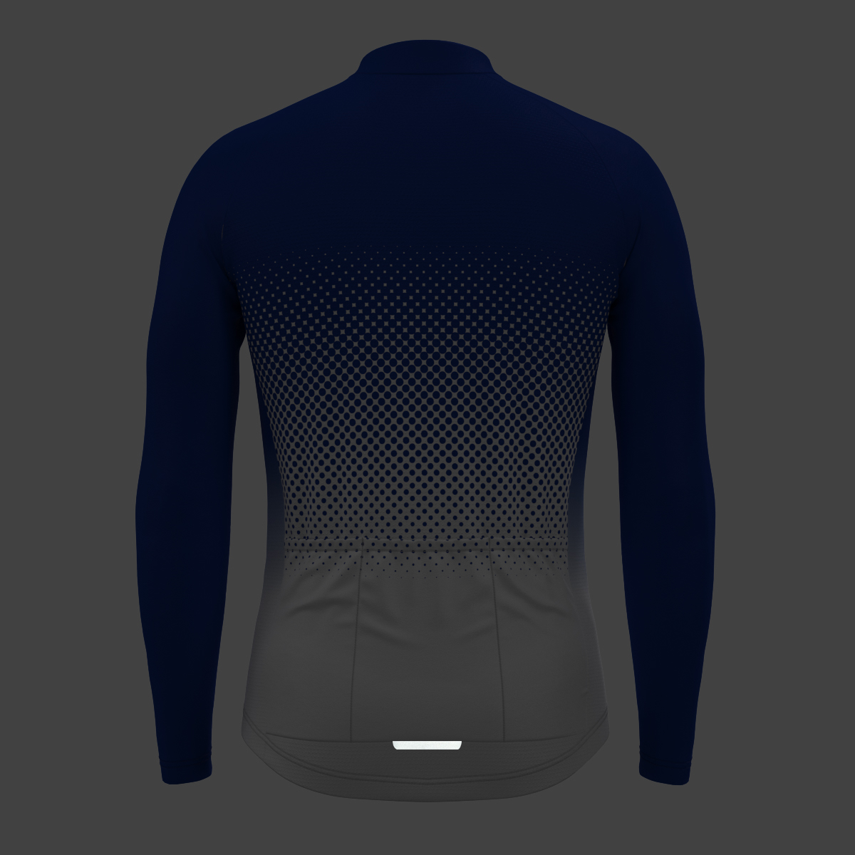 Polka Dot Gradient Men's LS Cycling Jersey - Racing Blue