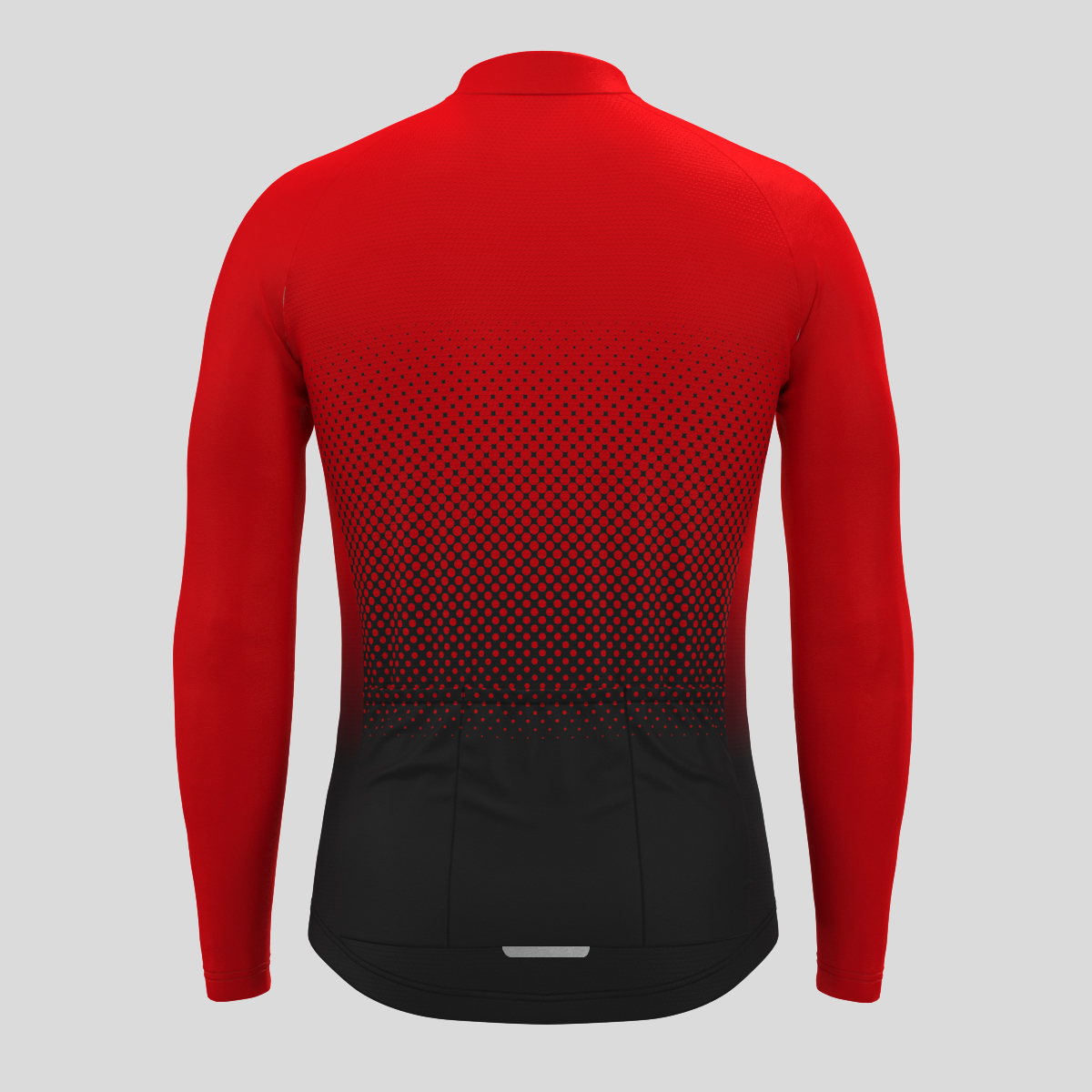 Polka Dot Gradient Men's LS Cycling Jersey - Red