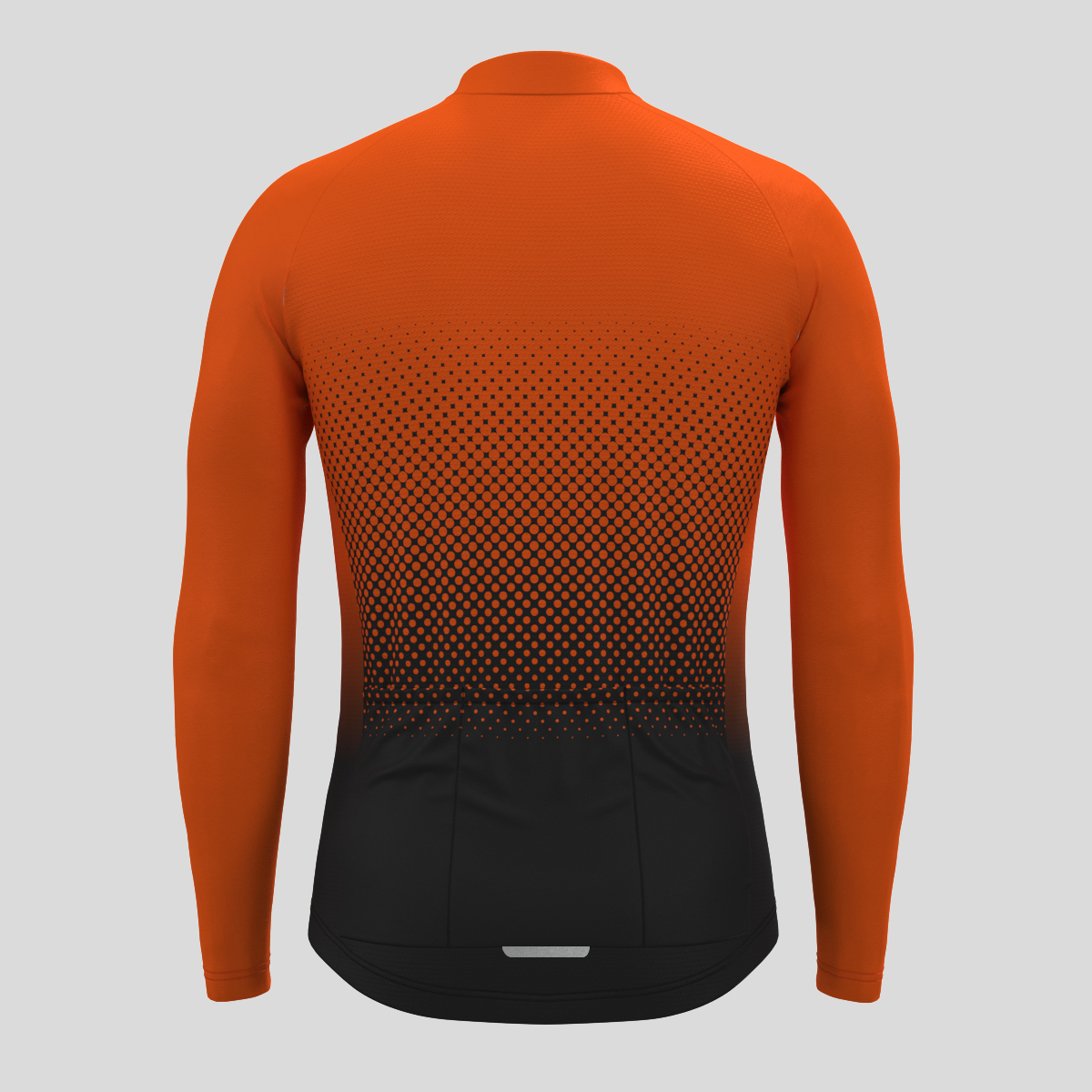 Polka Dot Gradient Men's LS Cycling Jersey - Tangerine