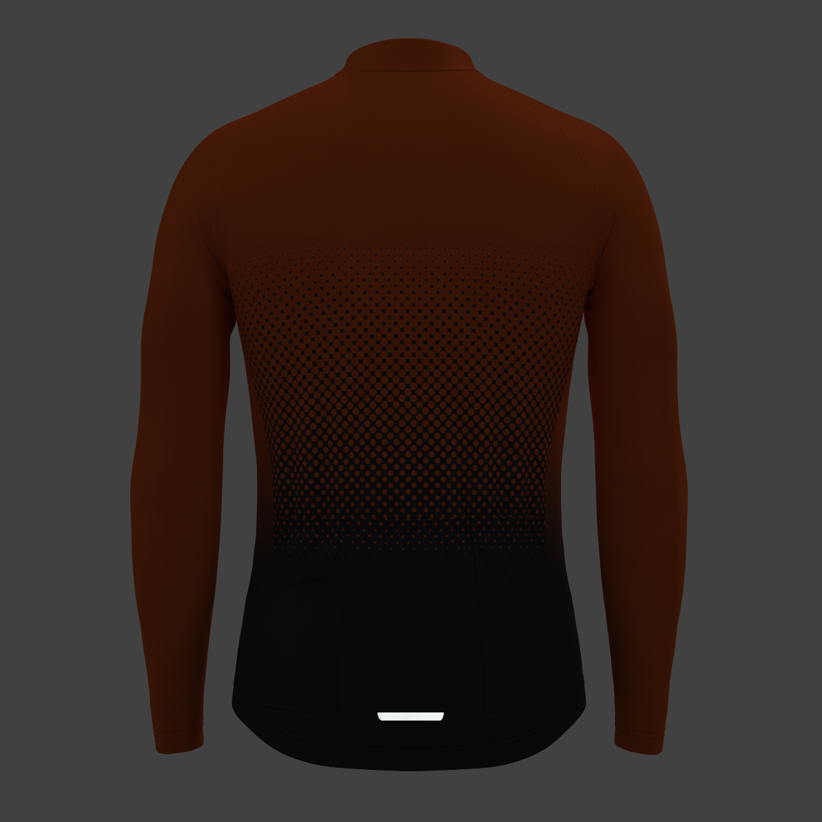 Polka Dot Gradient Men's LS Cycling Jersey - Tangerine