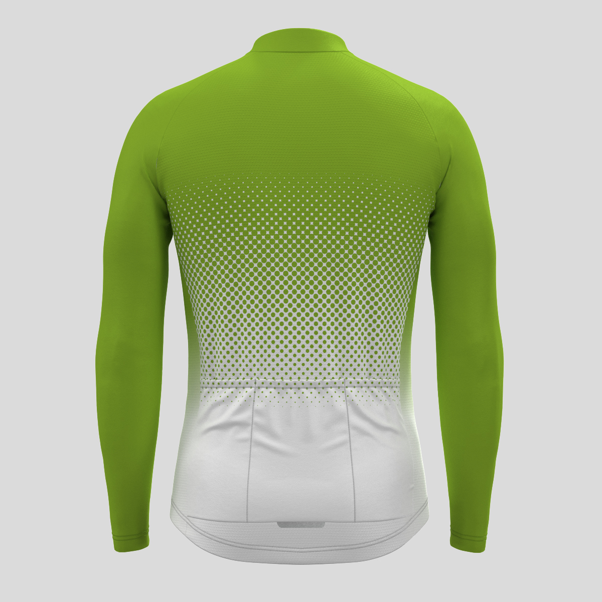 Polka Dot Gradient Men's LS Cycling Jersey - Wasabi