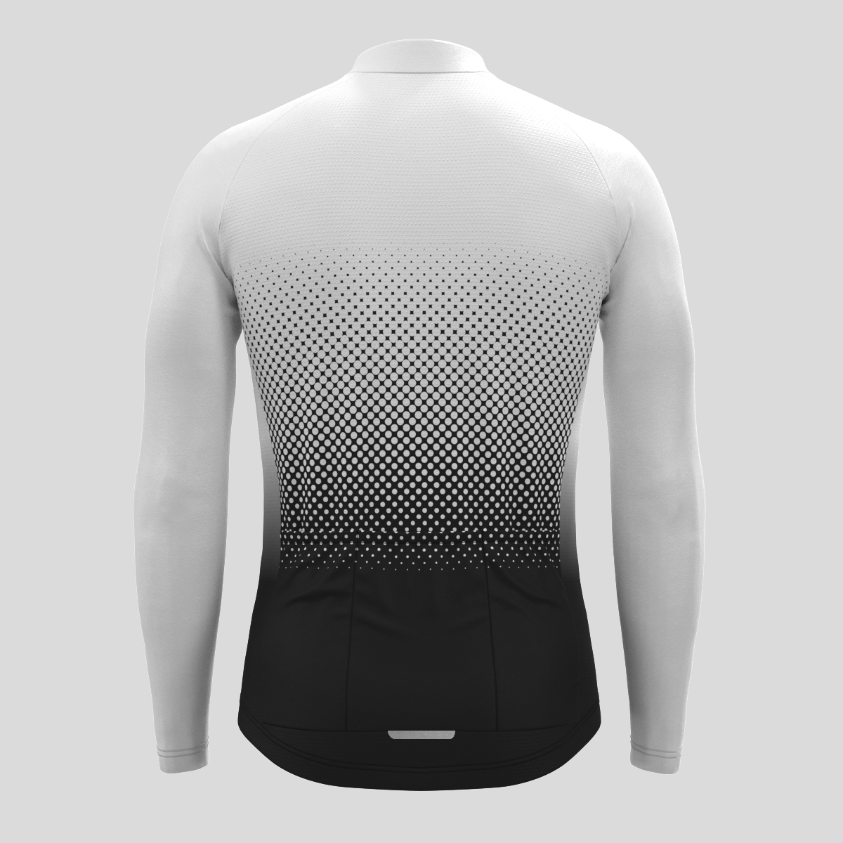 Polka Dot Gradient Men's LS Cycling Jersey - White