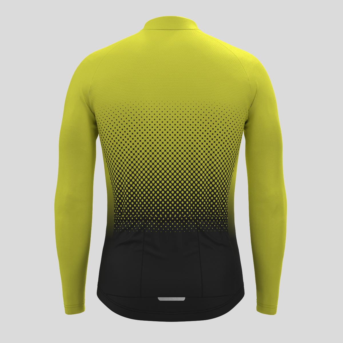 Polka Dot Gradient Men's LS Cycling Jersey - Yellow