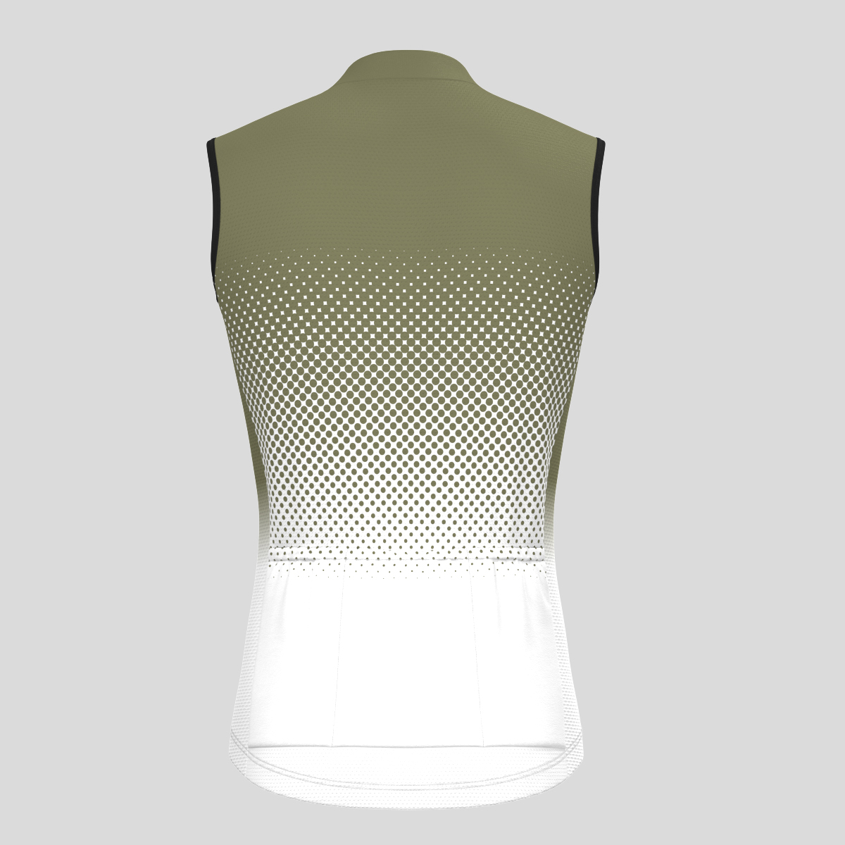 Polka Dot Gradient Men's Sleeveless Cycling Jersey - Olive