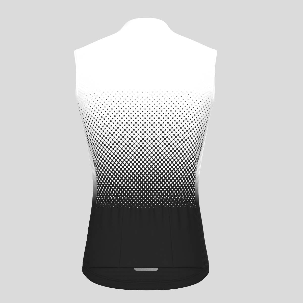 Polka Dot Gradient Men's Sleeveless Cycling Jersey - White/Black