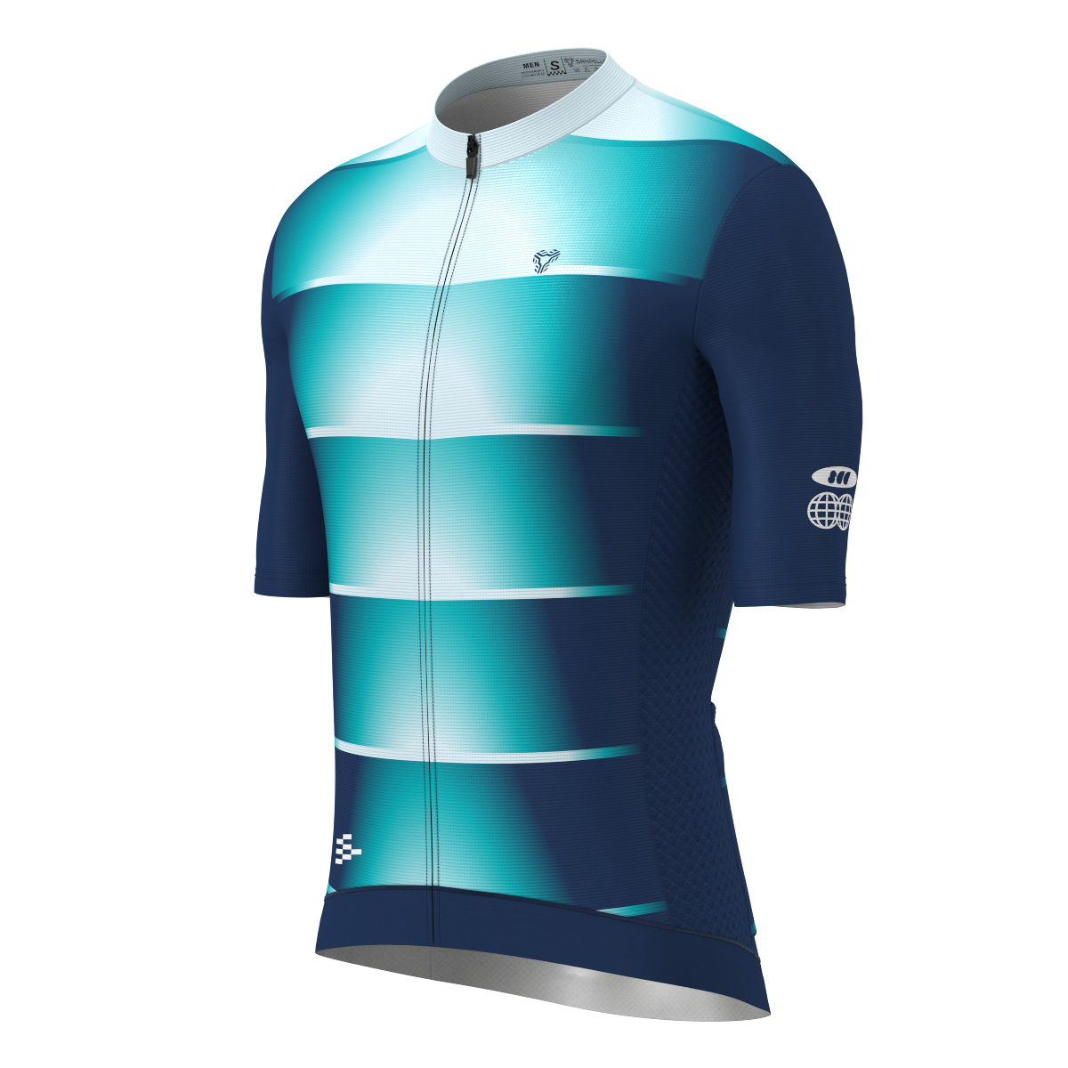 Tide Gradient Men's Cycling Jersey - Navy/Teal